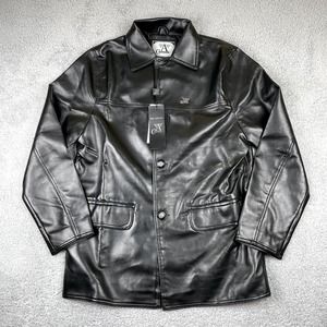 A Collezioni Collection Faux Leather Jacket BLACK SZ Medium NEW Excellent A+++‎